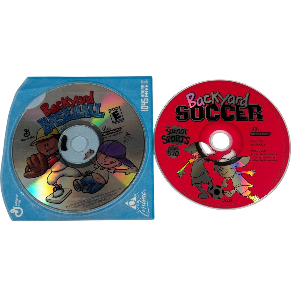Humongous Entertainment Backyard Baseball Soccer PC CD-ROM Lot Kid Games Vintage